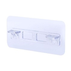 Set 10 Suporti Autoadezivi pentru agatat, suspendat, Polite si Rafturi Dulap, 12 cm, Transparent 65 gram 12 centimetru 6 centimetru 1.5 centimetru Tra