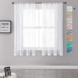 Cumpara ieftin Set 2 Draperii, Textura de Lin, 137 x 140 cm, Prindere tip Bride - CN