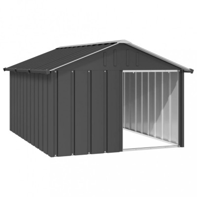 Casa pentru caini antracit 116,5x153x81,5 cm otel galvanizat GartenMobel Dekor foto