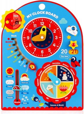 Jucarie educationala Montessori 8 in 1 din lemn, pentru invatare usoara prin joaca, multicolor Alte personaje Albastru Invatare foto