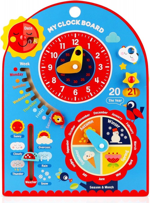 Jucarie educationala Montessori 8 in 1 din lemn, pentru invatare usoara prin joaca, multicolor Alte personaje Albastru Invatare