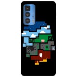 Husa compatibila cu Motorola Edge 20 Lite model Minecraft Pixels, Silicon, TPU, Viceversa, Transparent, Carcasa