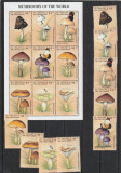 St.Vincent 1998-Flora,ciuperci,serie si bloc 9 valori dantelate,MNH,Mi.4319-27, Nestampilat