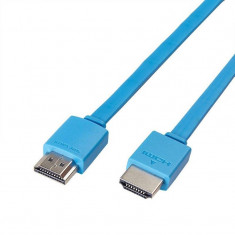 Cablu video Serioux SRXC-AV1.5M15 HDMI Male - HDMI Male 1.5m plat albastru foto