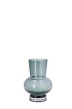 Cumpara ieftin Vaza flori sticla gri petrol 14 x 20 cm
