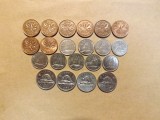 Canada Lot nr. 1 - 21 Monede din perioada 1963 - 1984