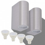 Corp iluminat LED perete exterior 2 buc, rotund, sus/jos