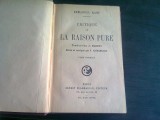 CRITIQUE DE LA RAISON PURE - EMMANUEL KANT (CARTE IN LIMBA FRANCEZA)