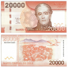 CHILE █ bancnota █ 20000 Pesos █ 2015 █ P-165f █ UNC █ necirculata