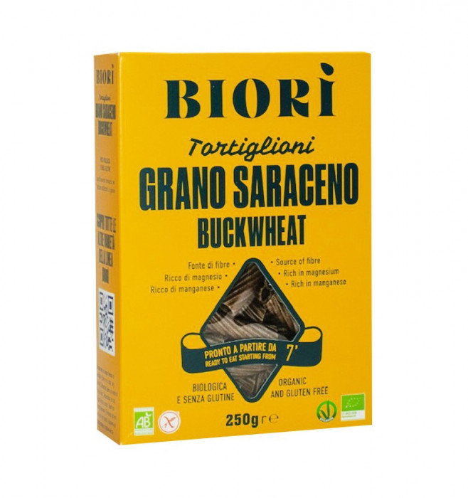 Tortiglioni bio din faina de hrisca, 250g Biori