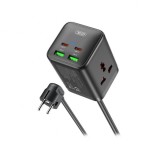 Prelungitor XO Design WL24, 2 x Priza, Negru