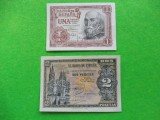 Cumpara ieftin SPANIA LOT 2 BANCNOTE - 1 PESETA 1953 + 2 PESETAS 1938 / (180)