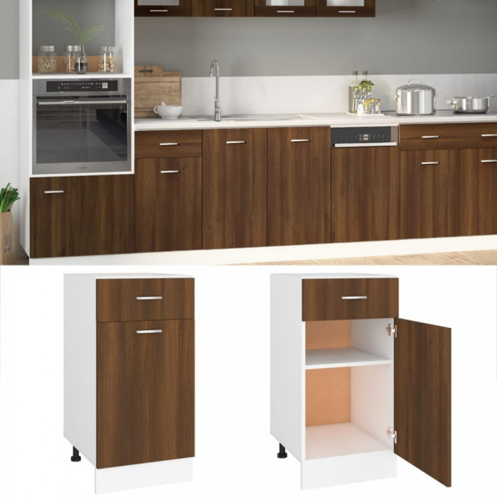 vidaXL Dulap inferior cu sertar &ldquo;Lyon&rdquo; stejar maro 40x46x81,5cm