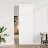 Ușă glisantă cu set de hardware Alb 78x232 cm Lemn solid de pin