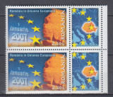 ROMANIA 2007 LP 1752 ROMANIA IN U. E. PERECHE SERII CU VINIETE MNH, Nestampilat