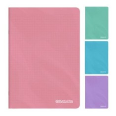 Caiet scolar A4 Colorarte, 60&nbsp; file, matematica, colturi rotunjite, coperta plastic, culori macarons, 70g/mp