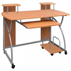 vidaXL Birou de computer, maro, 110x52x88,5 cm, lemn prelucrat