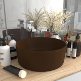 VidaXL Chiuvetă de baie lux maro &icirc;nchis mat 40x15 cm ceramică rotund