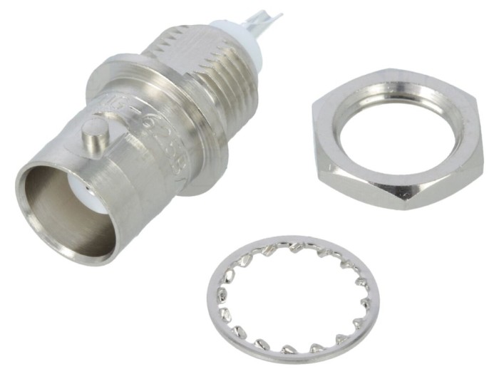 Conector BNC mamă 50&Omega;, PTFE, argintat