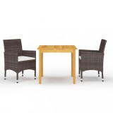 vidaXL Set mobilier de grădină, 3 piese, maro 3067670