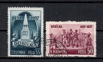 Romania 1957, LP.445 -520 de ani de la răscoala de la Bob&amp;icirc;lna, Stampilat foto