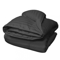 Pilota matlasata cu umplutura microfibra si invelis din damasc pentru vara, 200 g/m?, Negru, 140x210 cm