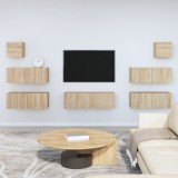 Cumpara ieftin Set dulapuri TV, 7 piese, stejar sonoma, lemn prelucrat
