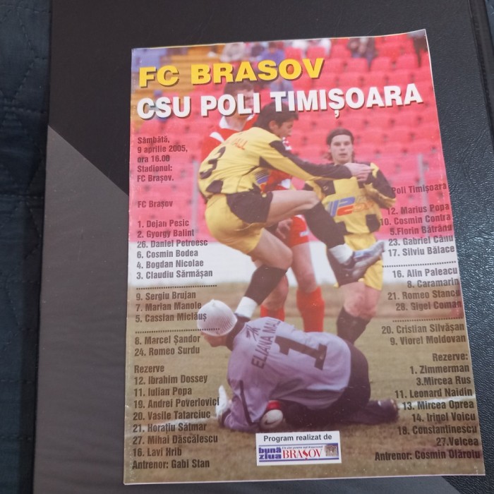 Program FC Brasov - Poli Timisoara