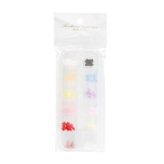 Figurine volumetrice 3D pentru manichiură, set (funde colorate+figuri)
