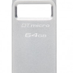 Stick USB Kingston Data Traveler Micro, 64GB, USB 3.2 (Argintiu)