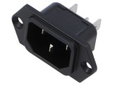 Conector alimentare AC soclu tată 10A 250VAC IEC 60320 IP40