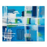 Tablou abstract pictat manual, Fantezie 3, 60x50cm ulei pe panza in relief efect 3D, gata de agatat pe perete