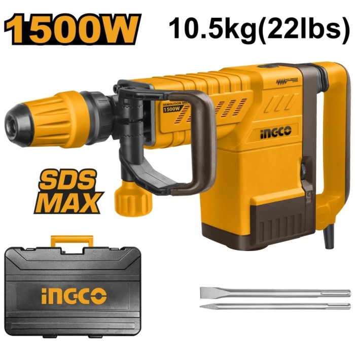 Ciocan demolator picamer 1500 w, 25 j, 1900 bpm, sds max - Ingco PDB15006