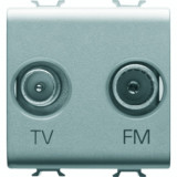 Priza TV-FM - DIRECT - 2 MODULES - TITANIUM - CHORUS