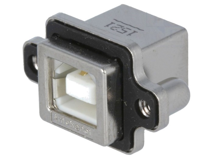 Conector USB B IP67 THT panou