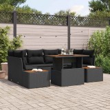 vidaXL Set de canapele pentru grădină 7 pcs Negru Rattan poli 3358772