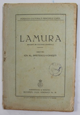 LAMURA , REVISTA DE CULTURA GENERALA , LITERATURA , ARTA , STIINTA , ANUL III , NO. 6-7 ,MARTIE - APRILIE , 1922 foto