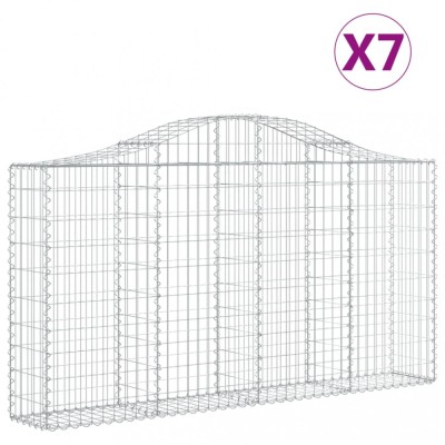 Cosuri gabion arcuite 7 buc, 200x30x100/120 cm fier galvanizat foto
