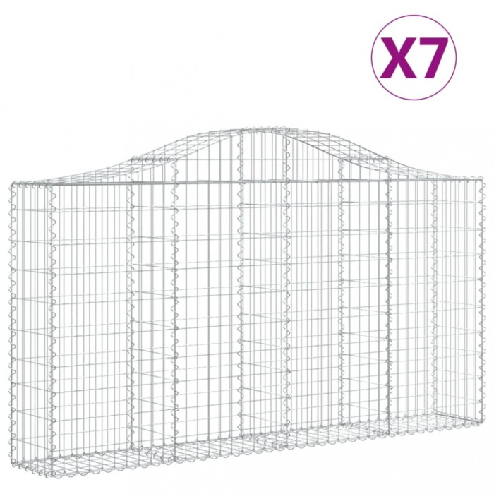 Cosuri gabion arcuite 7 buc, 200x30x100/120 cm fier galvanizat