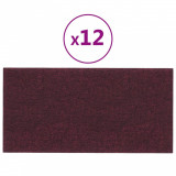Panouri de perete 12 buc. violet 30x15 cm textil 0,54 m&sup2;