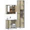 Set mobilier de baie, 3 piese, stejar sonoma, lemn prelucrat