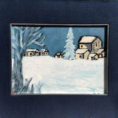 Tablou – pictură cu peisaj de iarnă