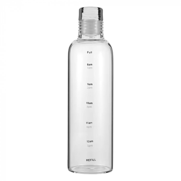 Sticla Pufo pentru apa sau lichide din material borosilicat, capac etans, 500 ml