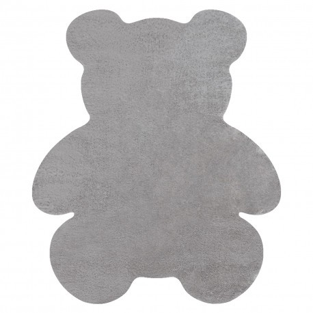 Covor lavabil modern SHAPE 3146 Ursuleț shaggy - gri, antiderapant, 80x96 cm