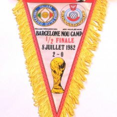 Fanion meci fotbal ITALIA-POLONIA (semifinala Campionatul Mondial Spania`82)