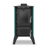 Soba din fonta IGLO 9 kW, verde &icirc;nchis, pentru lemn si brichete