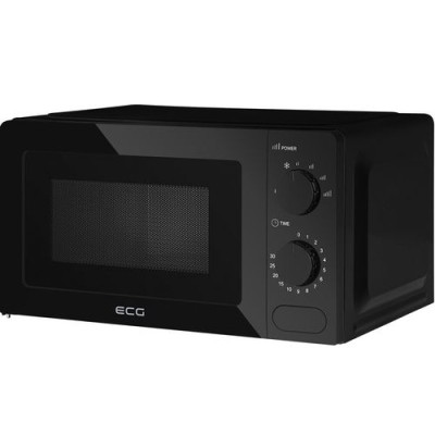 Cuptor cu microunde ECG, 700 W, 17 L, 6 nivele putere, interior email, iluminare interioara, functie timer, Negru foto