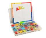Joc Educational cu Tabla Magnetica - Alfabetar cu Litere Mici si Mari, 130 piese, Multicolor