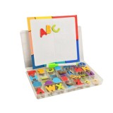 Joc Educational cu Tabla Magnetica - Alfabetar cu Litere Mici si Mari, 130 piese, Multicolor
