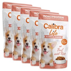 Calibra Dog Life Puppy &amp;amp;amp; Junior Beef with Rice 5 x 150 g foto